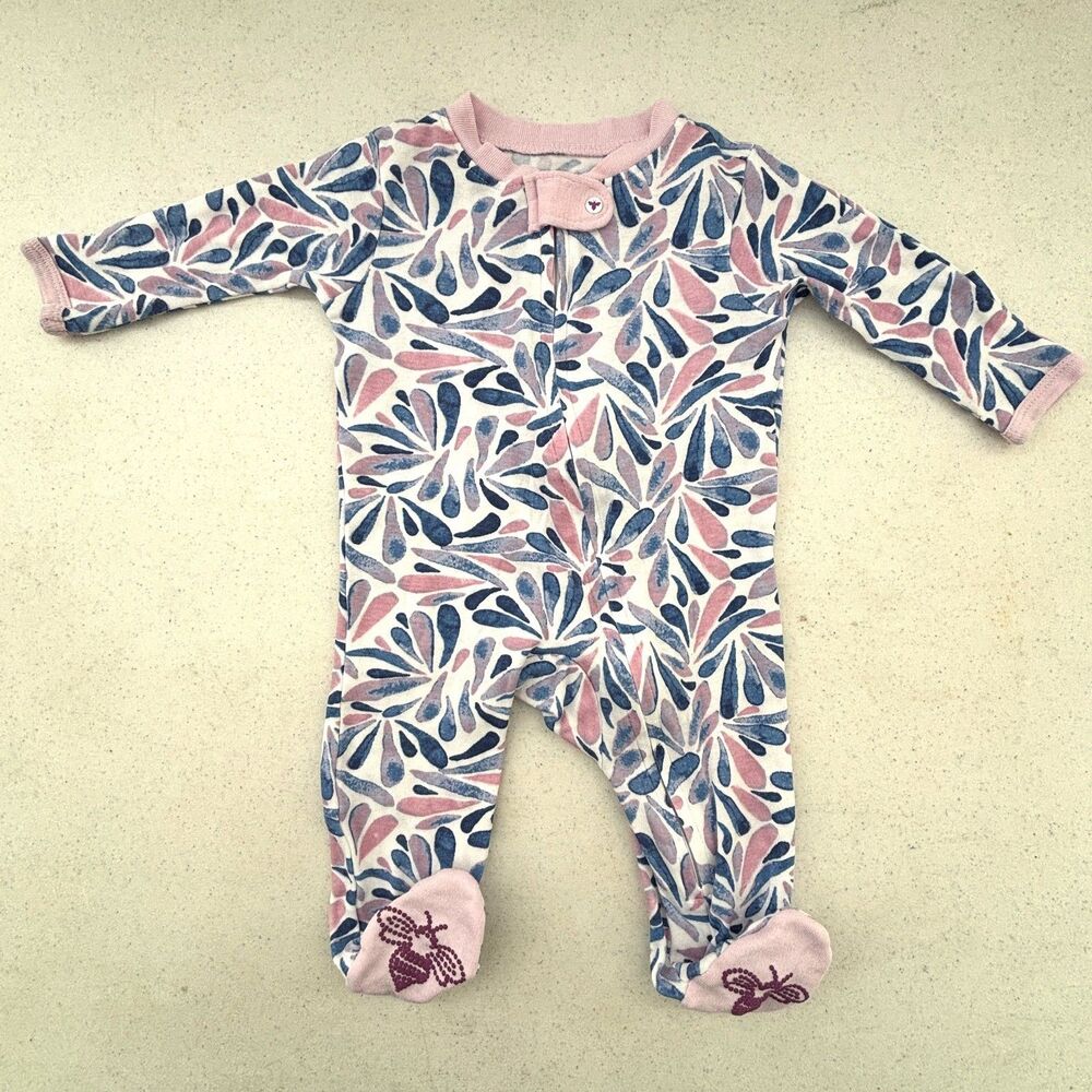 Burts Bees Organic Cotton Baby Footie Pajamas 0 to 3 Month Unisex One Piece
